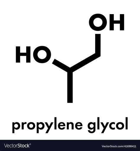 Propylene glycol 12-propanediol molecule used Vector Image