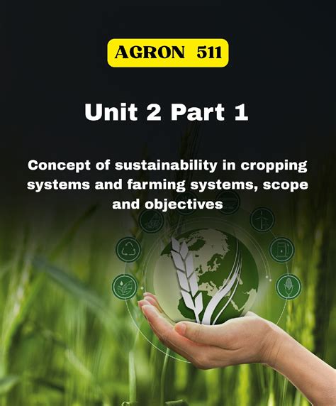 Concept of sustainability in cropping systems and farming systems ...