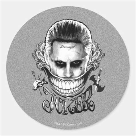 Suicide Squad | Joker Smile Classic Round Sticker | Zazzle