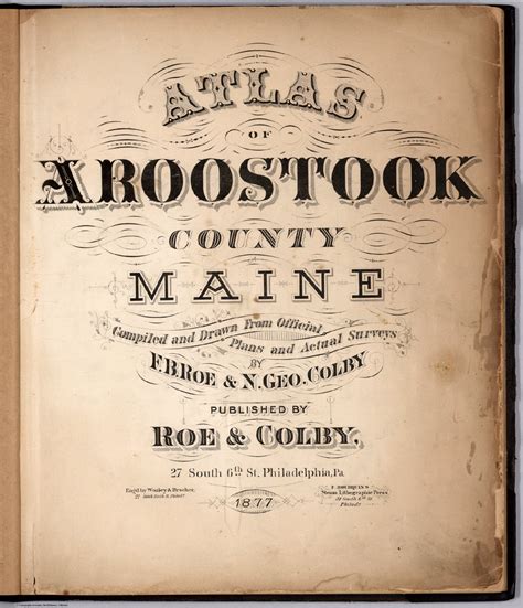 Title Page: Atlas Of Aroostook County Maine. - David Rumsey Historical ...