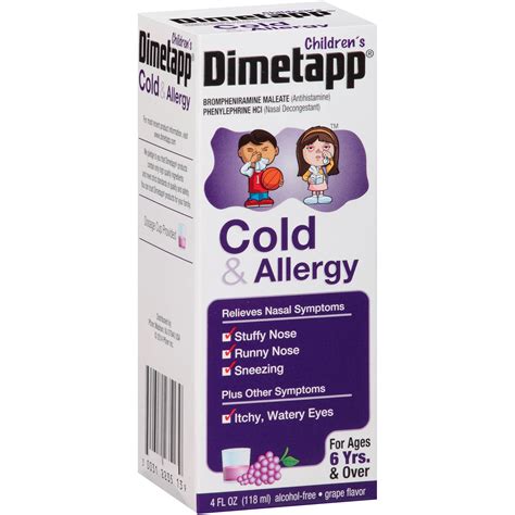 Dimetapp Children's Grape Cold & Allergy Antihistamine & Decongestant ...