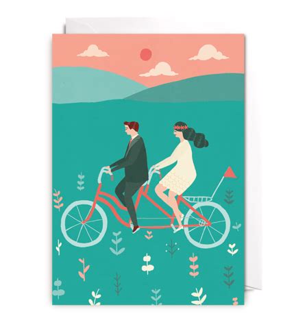 TANDEM CARD - LAGOM DESIGN | 일러스트레이션, 팸플릿 디자인, 귀여운 커플 그림