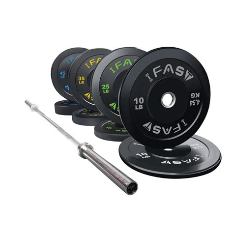 IFAST Home Gym Olympic Weight Set with 7Ft Olympic Barbell Bar, Bumper ...