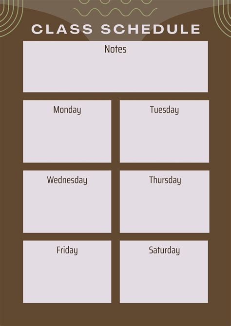 Class Schedule Template Word