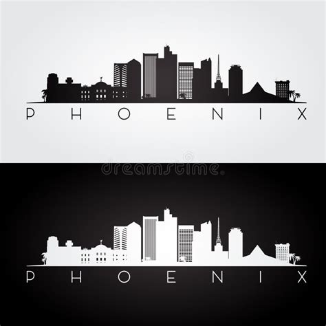 Phoenix Skyline Silhouette. Stock Vector - Illustration of graphic ...