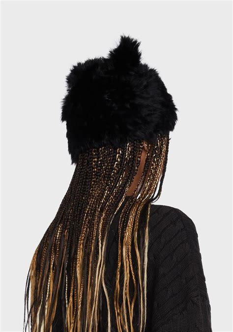 Fuzzy Faux Fur Bear Ear Beanie - Black – Dolls Kill