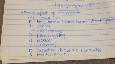 how to memories adverse effect of methotrexate mnemonic - YouTube