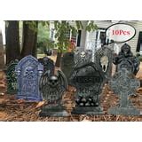 10PCS Halloween Tombstone Decorations Gravestone Decor for Graveyard Headstone Yard Signs ...