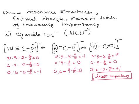 SOLVED: Draw the 3 resonance structures of NCO- ion and indicate which one is the most preferred ...