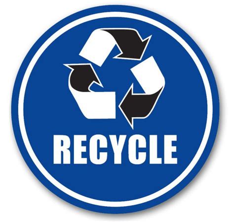 Blue Recycle Floor Label / Sign - Made in USA - 5S Product