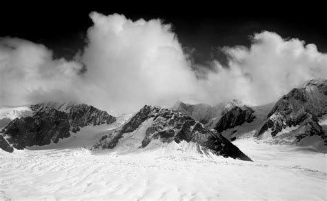 Free photo: Snow Covered Mountain during Night Time - Black-and-white ...