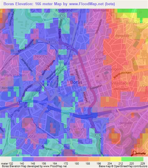 Elevation of Boras,Sweden Elevation Map, Topography, Contour