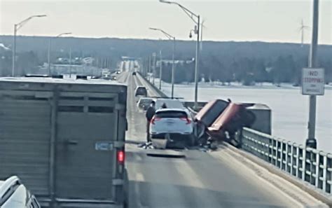 Mackinac Bridge reopens after crash left truck’s wheels hanging over ...