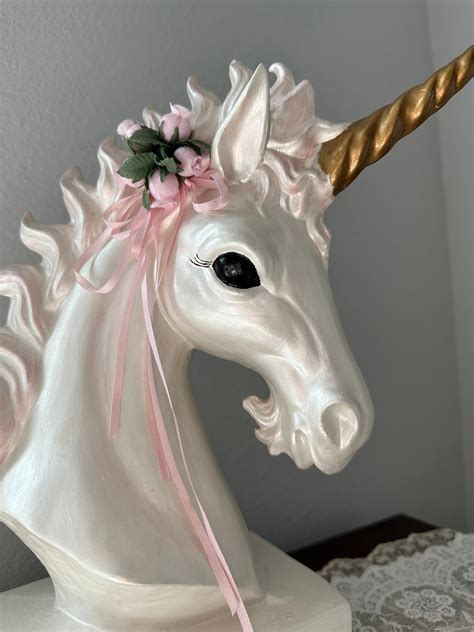 1980's Ceramic Magical Unicorn Head Sculpture Shelf Decor - Etsy