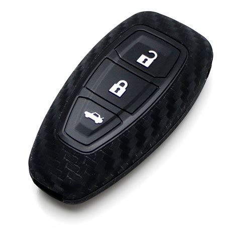 Carbon Fiber Silicone Key Fob Cover For Ford 11-17 Fiesta, 12-17 Focus — iJDMTOY.com