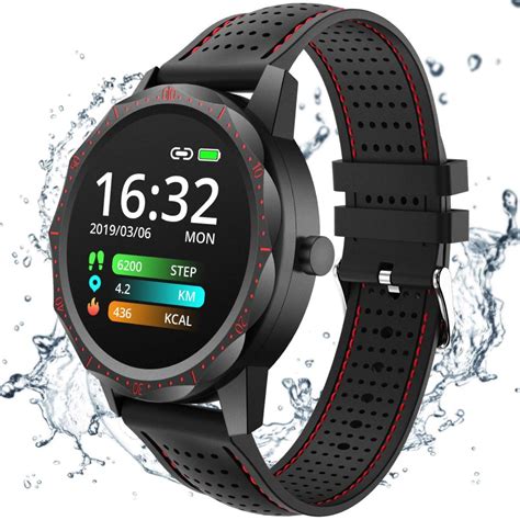 Smart Watch with All-Day Blood Pressure Heart Rate Monitor, Waterproof ...