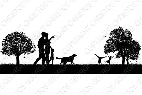 Kids Playing in the Park Silhouette | Pre-Designed Photoshop Graphics ...