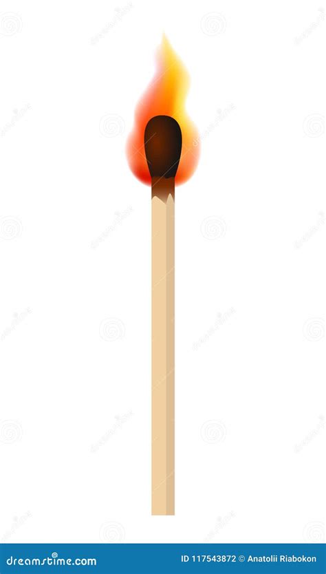 Match with Fire Flame Mockup, Realistic Style Stock Vector - Illustration of bright, matchbox ...