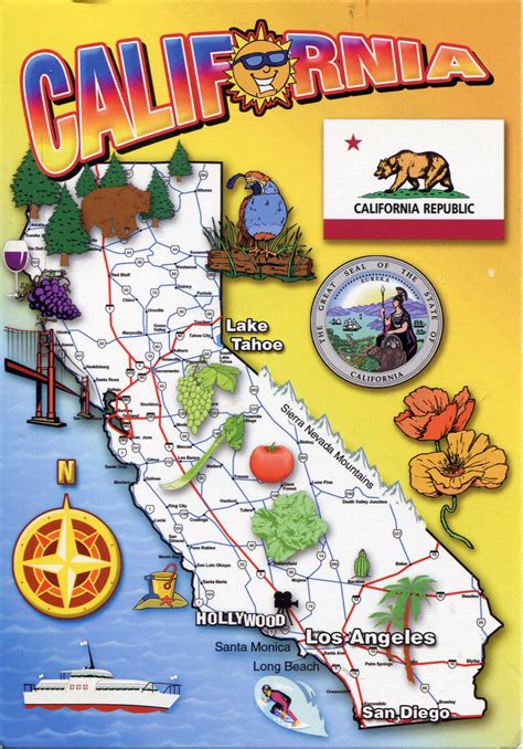 Detailed tourist map of California state. California state detailed tourist map | Vidiani.com ...