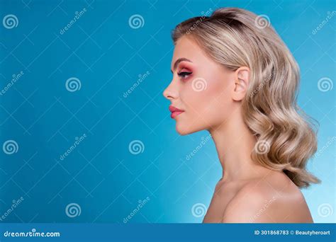 Profile Side Photo of Perfect Aesthetic Girl Wait for Makeover ...