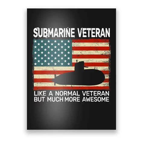 US Navy Submarine Veteran USA Flag Vintage Submariner Poster ...