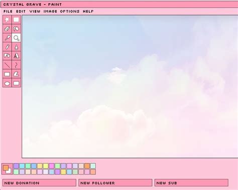 Cute Pink MS Paint Twitch Overlay | Creative Art Stream | Personalize (5 assets included) | Cute ...