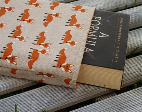 Book Sleeve Fox, Fox Book Cover, Fox Fabric, Small Medium Book Sleeve ...