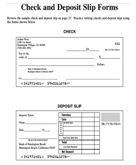 Deposit Slip Template | Kerja