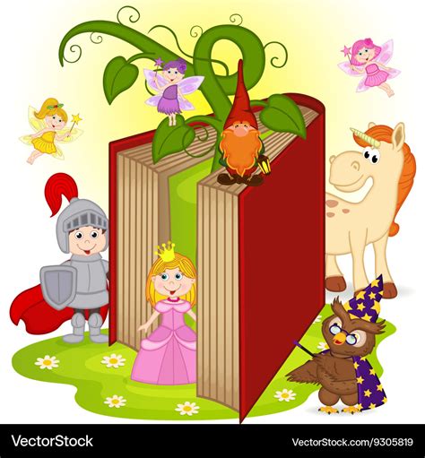 Book with characters from fairy tales Royalty Free Vector