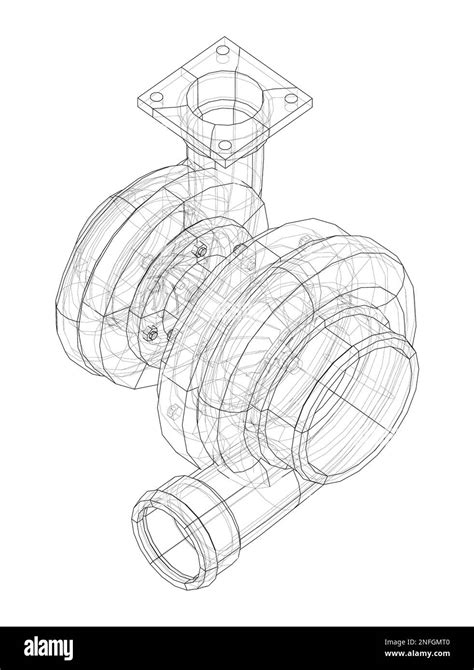 Automobile turbocharger concept outline Stock Photo - Alamy