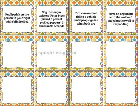 Pass the Parcel Game Forfeits, Birthday Party Game Printable ...