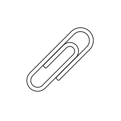 Paper Clip Outline Icon Illustration on White Background 9463386 Vector Art at Vecteezy