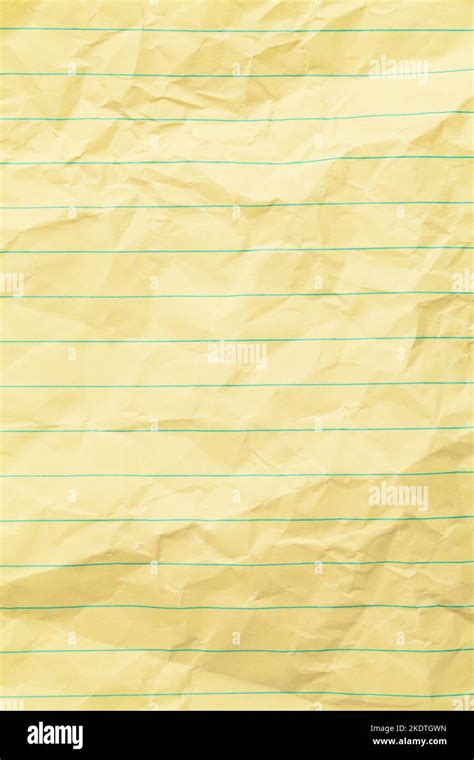 Wrinkled Yellow Lined Note Book Paper Background Texture Stock Photo - Alamy