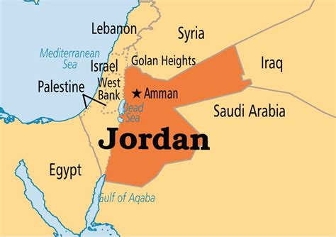 Jordan country map - Jordan map location (Western Asia - Asia)