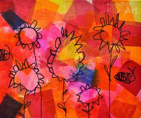 Flower Garden Tissue Paper Collage - Innovation Kids Lab