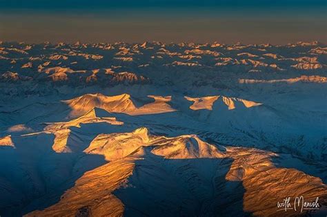 Sunrise over Himalayas. This the main reason why I love early morning flights to Leh North East ...