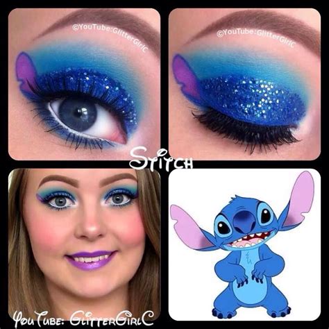 Stitch inspired eyeshadow | Disney eye makeup, Disney inspired makeup, Stitches makeup