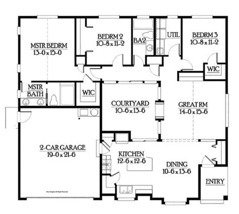 Duplex Floor Plans With Courtyard | Review Home Co