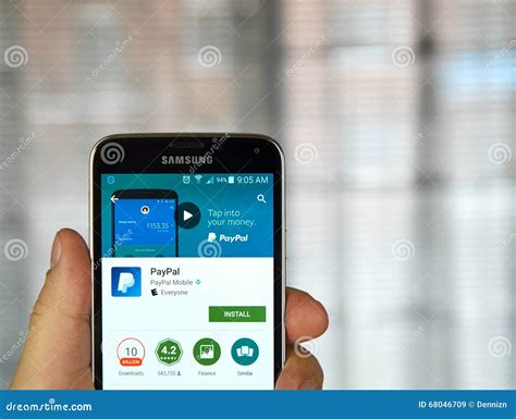 PayPal on a cell phone. editorial stock image. Image of commerce - 68046709