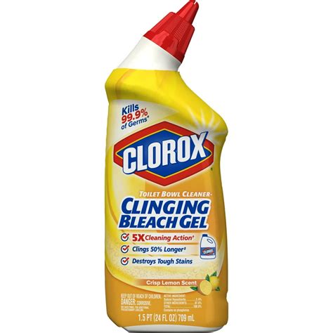 Clorox Toilet Bowl Cleaner Clinging Bleach Gel, Crisp Lemon - 24 Ounces - Walmart.com - Walmart.com