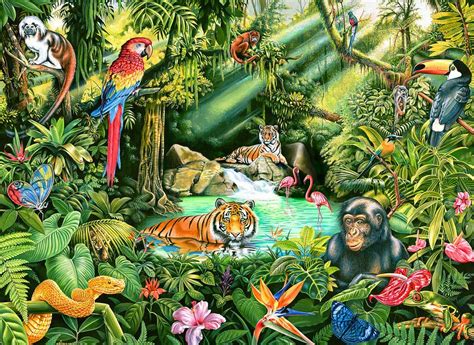 Jungle Variant 1 by Mark Gregory | Jungle animal art, Jungle art, Jungle drawing