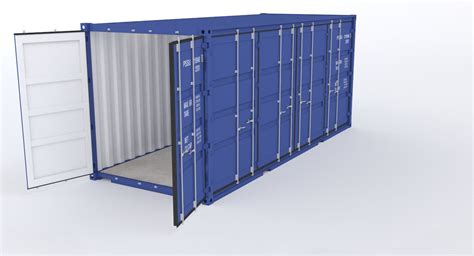 Industrial Side Door Container 20ft 3D Model $49 - .obj .max .fbx - Free3D