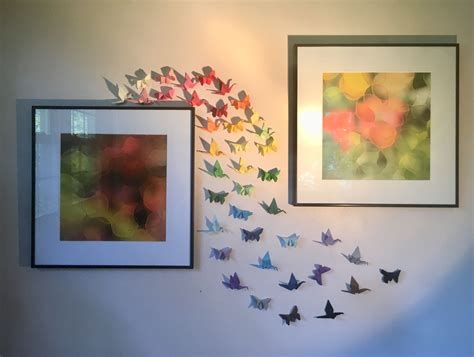 Origami Crane And Butterfly Wall Art | Butterfly wall art, Paper butterflies, Origami crane