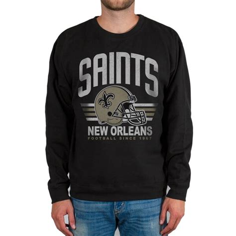 Mens New Orleans Saints Black Fleece Crew Sweatshirt - NFLShop.com