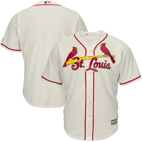 Men's St. Louis Cardinals Majestic Cream Alternate Big & Tall Cool Base ...