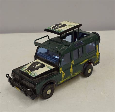 Truck African Safari Recycled Dark Green Tin Truck Pop Up Roof Tanzania Handmade Toys Cars ...