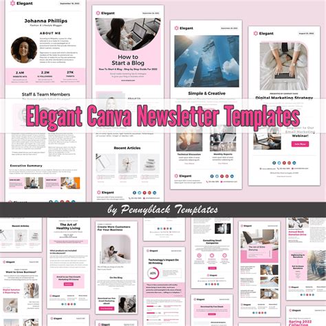 Elegant Canva Newsletter Templates – MasterBundles