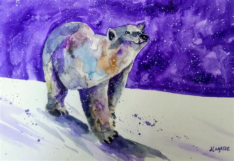 Polar Bear Watercolor painting Polar Bear Watercolor | Etsy