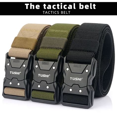 2023-Tactical-Belt-Metal-Buckle-Quick-Release-Elastic-Belt-Casual ...