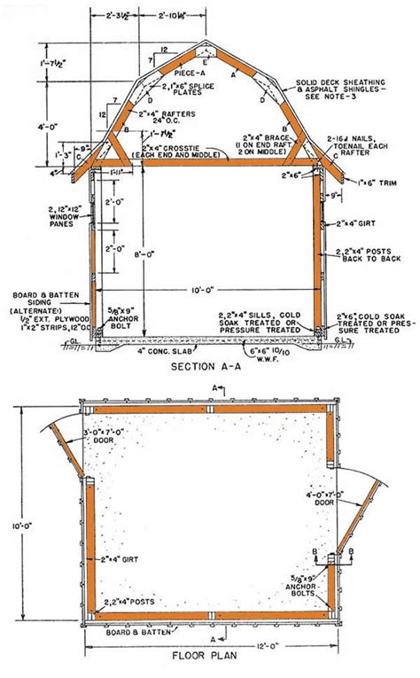 10×12 Gambrel Storage Shed Plans – How To Build a Classic Gambrel Shed